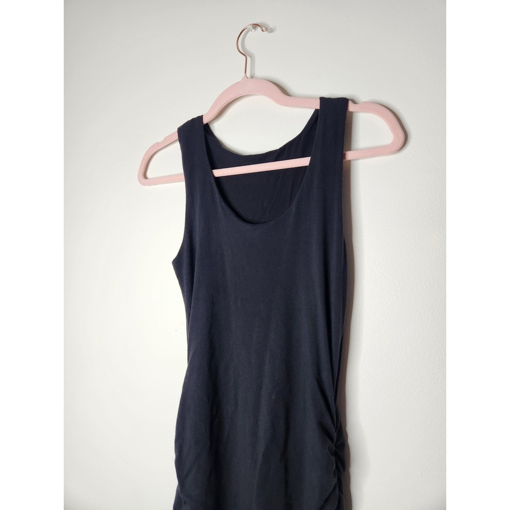 Athleta Comeback‎ Bodycon Side Ruched Tank Midi Dress Size XS Black Blue - Picture 6 of 10
